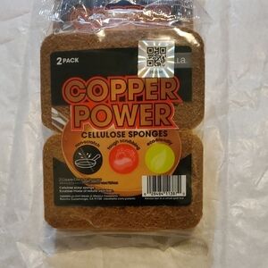 Copper Power Cellulose Sponges - Set Of 4